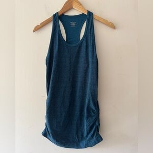 Athleta Women's Cinch Side Tank Workout Top Racerback Fitted Blue Tank Top